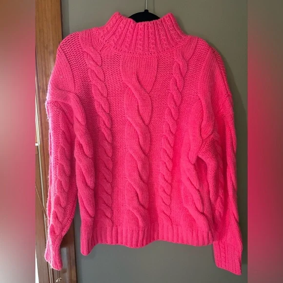 Anthropologie Cozy Pink Cable Knit Sweater NWT - Picture 1 of 6